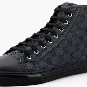 Gucci Men's Original GG Canvas High-top Sneakers, Piombo/Nero (Grey/Black)